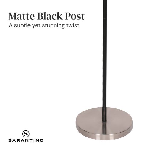 Sarantino 3-Shade Metal Floor Lamp Nickel & Matte Black Finish
