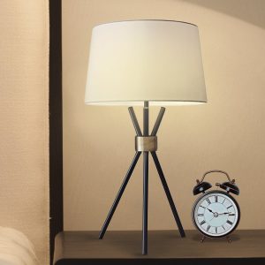 Sarantino Metal Tripod Table Lamp with Antique Brass Accent