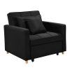 Suri 3-in-1 Convertible Lounge Chair Bed by Sarantino – Black