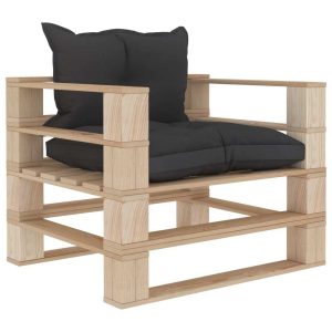 Garden Pallet Sofa with Cushions Wood