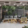 Garden Lounge Set with Cushions Solid Acacia Wood