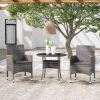 3 Piece Garden Dining Set Poly Rattan