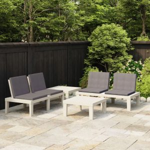 Garden Lounge Set with Cushions Plastic