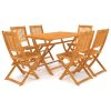 Folding Outdoor Dining Set Solid Acacia Wood