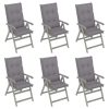 Garden Reclining Chairs with Cushions Solid Acacia Wood