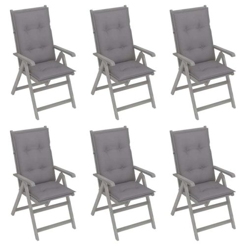 Garden Reclining Chairs with Cushions Solid Acacia Wood