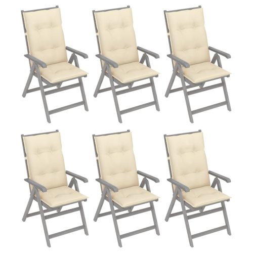 Garden Reclining Chairs with Cushions Solid Acacia Wood