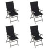 Garden Reclining Chairs with Cushions Solid Acacia Wood