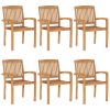 Stacking Garden Dining Chairs Solid Teak Wood