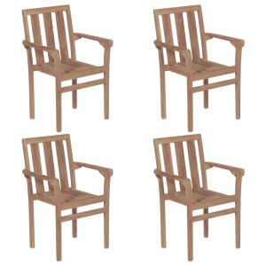 Stackable Garden Chairs Solid Teak Wood