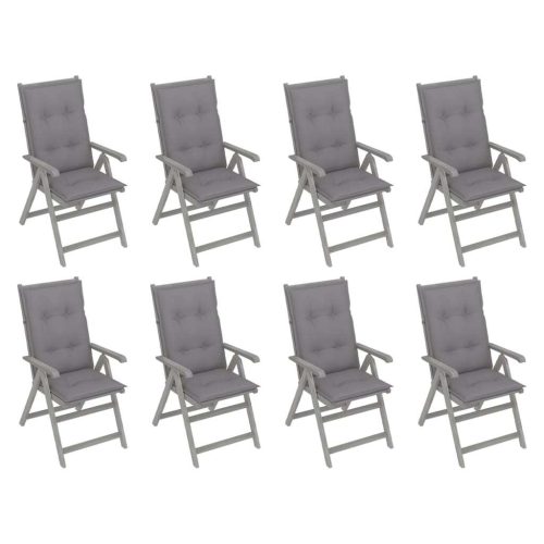 Garden Reclining Chairs with Cushions Solid Acacia Wood