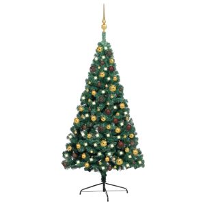 Artificial Half Christmas Tree with LEDs&Ball Set