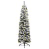 Slim Artificial Christmas Tree with LEDs&Stand Green PVC