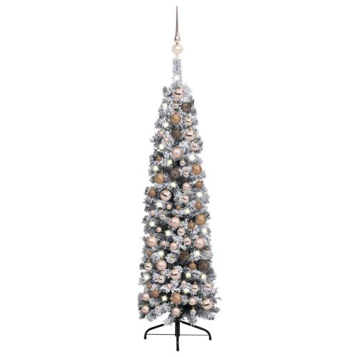 Slim Artificial Christmas Tree with LEDs&Ball Set