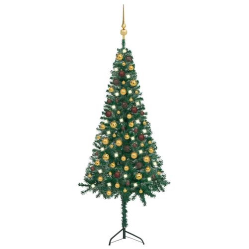 Corner Artificial Christmas Tree LEDs&Ball Set PVC