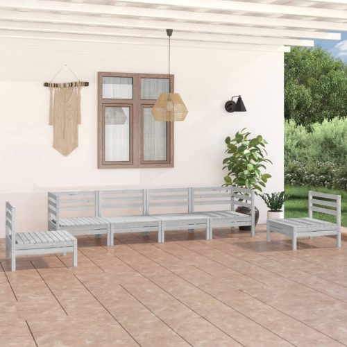 6 Piece Garden Lounge Set Solid Pinewood
