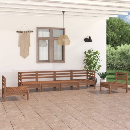 6 Piece Garden Lounge Set Solid Pinewood