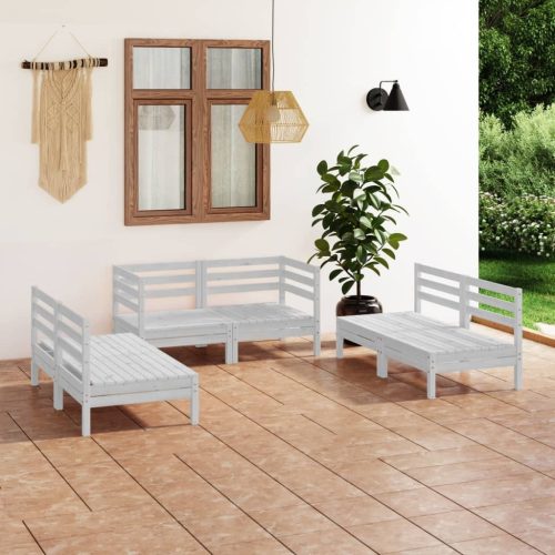 6 Piece Garden Lounge Set Solid Pinewood