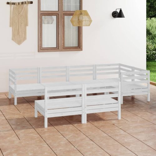 7 Piece Garden Lounge Set Solid Pinewood