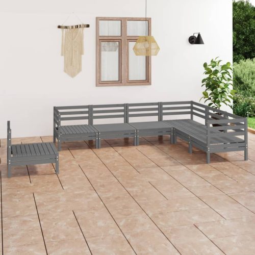 7 Piece Garden Lounge Set Solid Pinewood