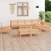 9 Piece Garden Lounge Set Solid Pinewood