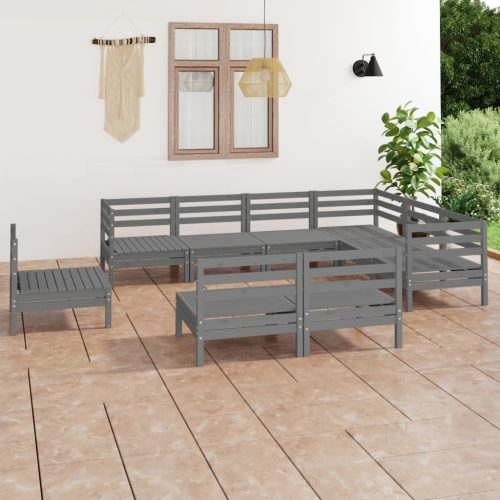 9 Piece Garden Lounge Set Solid Pinewood