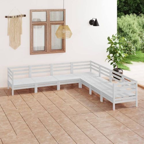 7 Piece Garden Lounge Set Solid Pinewood