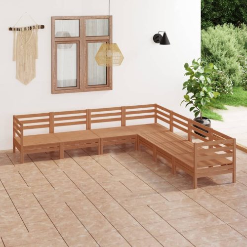 7 Piece Garden Lounge Set Solid Pinewood