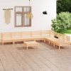 9 Piece Garden Lounge Set Solid Pinewood