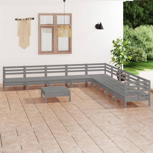 10 Piece Garden Lounge Set Solid Pinewood