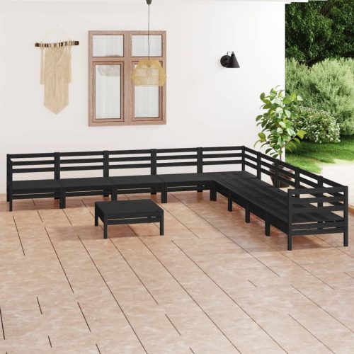 10 Piece Garden Lounge Set Solid Pinewood