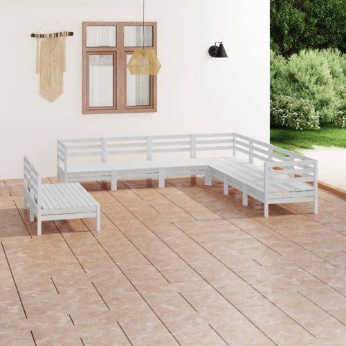 9 Piece Garden Lounge Set Solid Pinewood