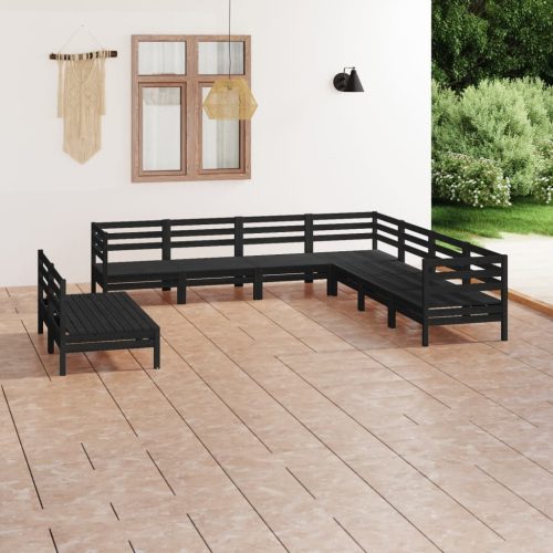 9 Piece Garden Lounge Set Solid Pinewood