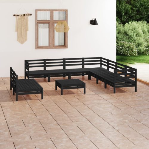 10 Piece Garden Lounge Set Solid Pinewood