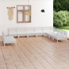 10 Piece Garden Lounge Set Solid Pinewood