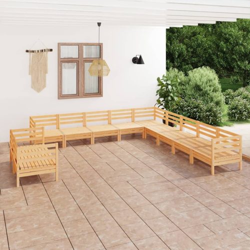 11 Piece Garden Lounge Set Solid Pinewood