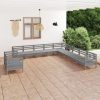 11 Piece Garden Lounge Set Solid Pinewood