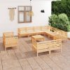12 Piece Garden Lounge Set Solid Pinewood
