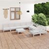 10 Piece Garden Lounge Set Solid Pinewood