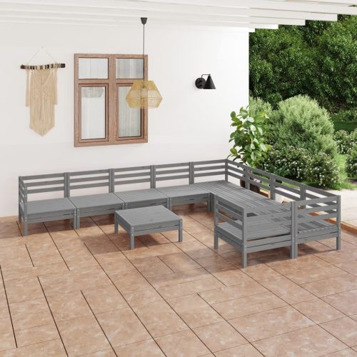 10 Piece Garden Lounge Set Solid Pinewood