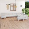 10 Piece Garden Lounge Set Solid Pinewood