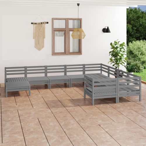 10 Piece Garden Lounge Set Solid Pinewood