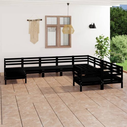 10 Piece Garden Lounge Set Solid Pinewood