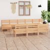 10 Piece Garden Lounge Set Solid Pinewood