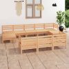 10 Piece Garden Lounge Set Solid Pinewood