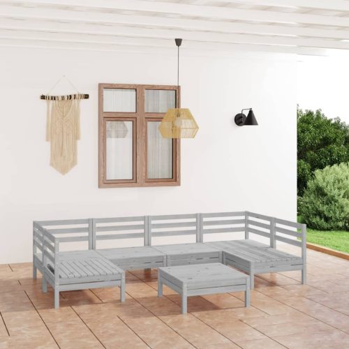 7 Piece Garden Lounge Set Solid Pinewood