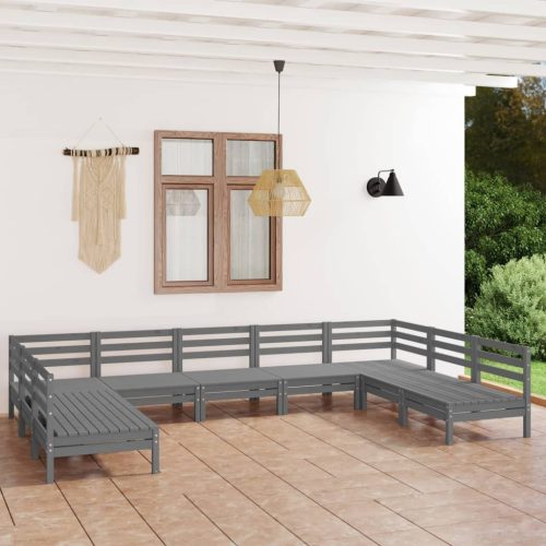 9 Piece Garden Lounge Set Solid Pinewood