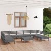 10 Piece Garden Lounge Set Solid Pinewood