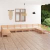 10 Piece Garden Lounge Set Solid Pinewood