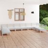 10 Piece Garden Lounge Set Solid Pinewood